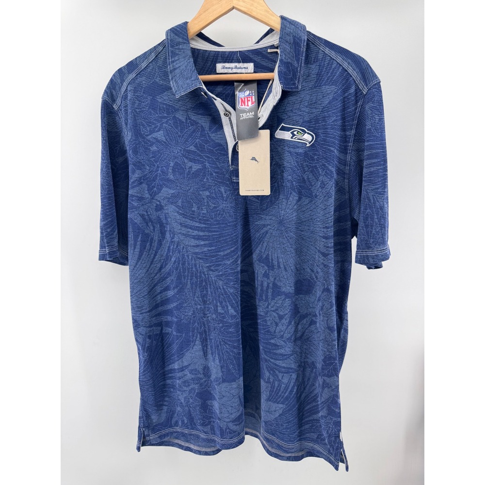Tommy Bahama Seahawks Polo Mens Large Tall Blue NWT NFL IslandZone BT227051NF